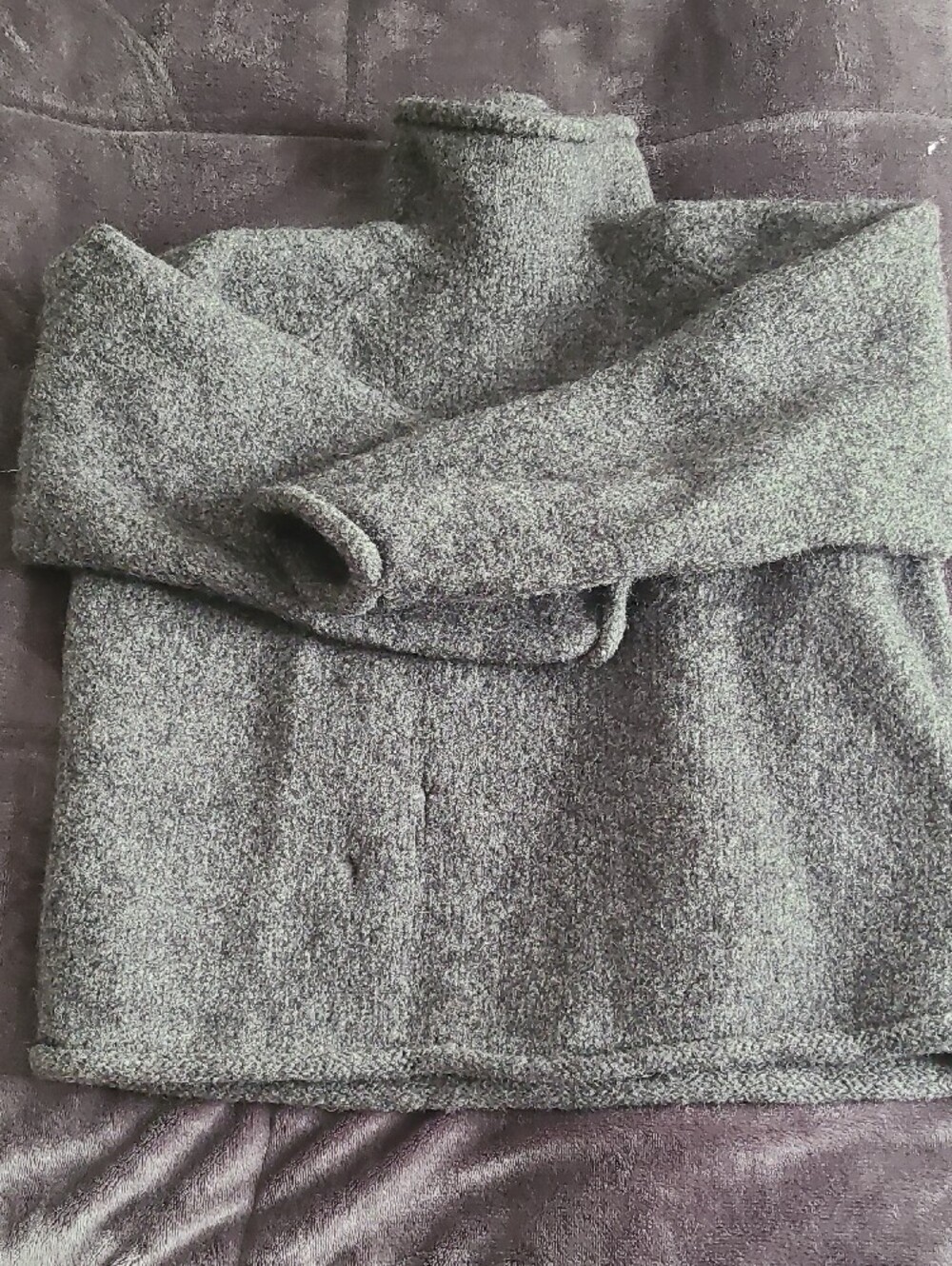 J. Crew Kids Heather Gray Bouclé Turtleneck Sweater 100% Wool